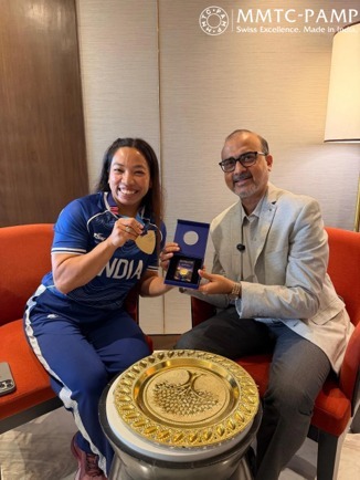 Champion Mirabai Chanu Unveils MMTC-PAMP’s ‘Virasat’ Recycled Gold Coin to Celebrate India’s 80th Year of Independence
