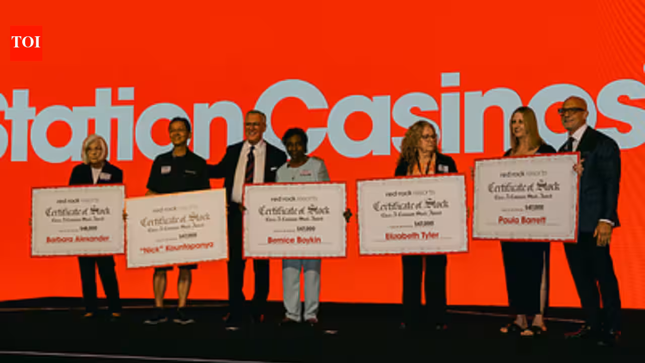 Las Vegas company surprises nearly 10,000 workers with more than  million in stock; each gets ,000 for every year they have worked there
