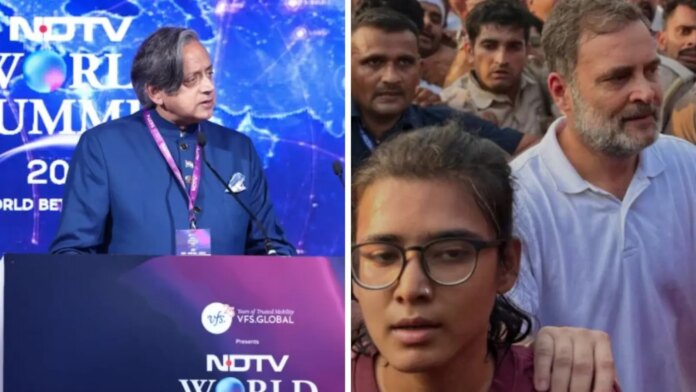 Shashi Tharoor As Neha Bora Joins INDIA Bloc Protest: ‘It’s About Acceptance’